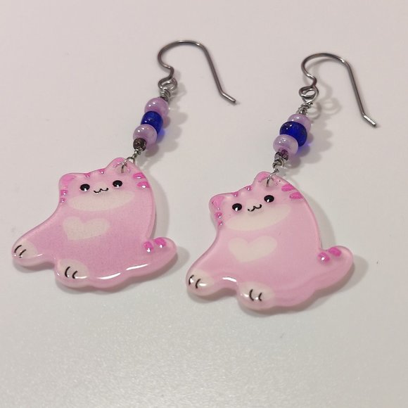 Cute Kitties Kawaii Earrings - Cat Lover - Picture 2 of 3